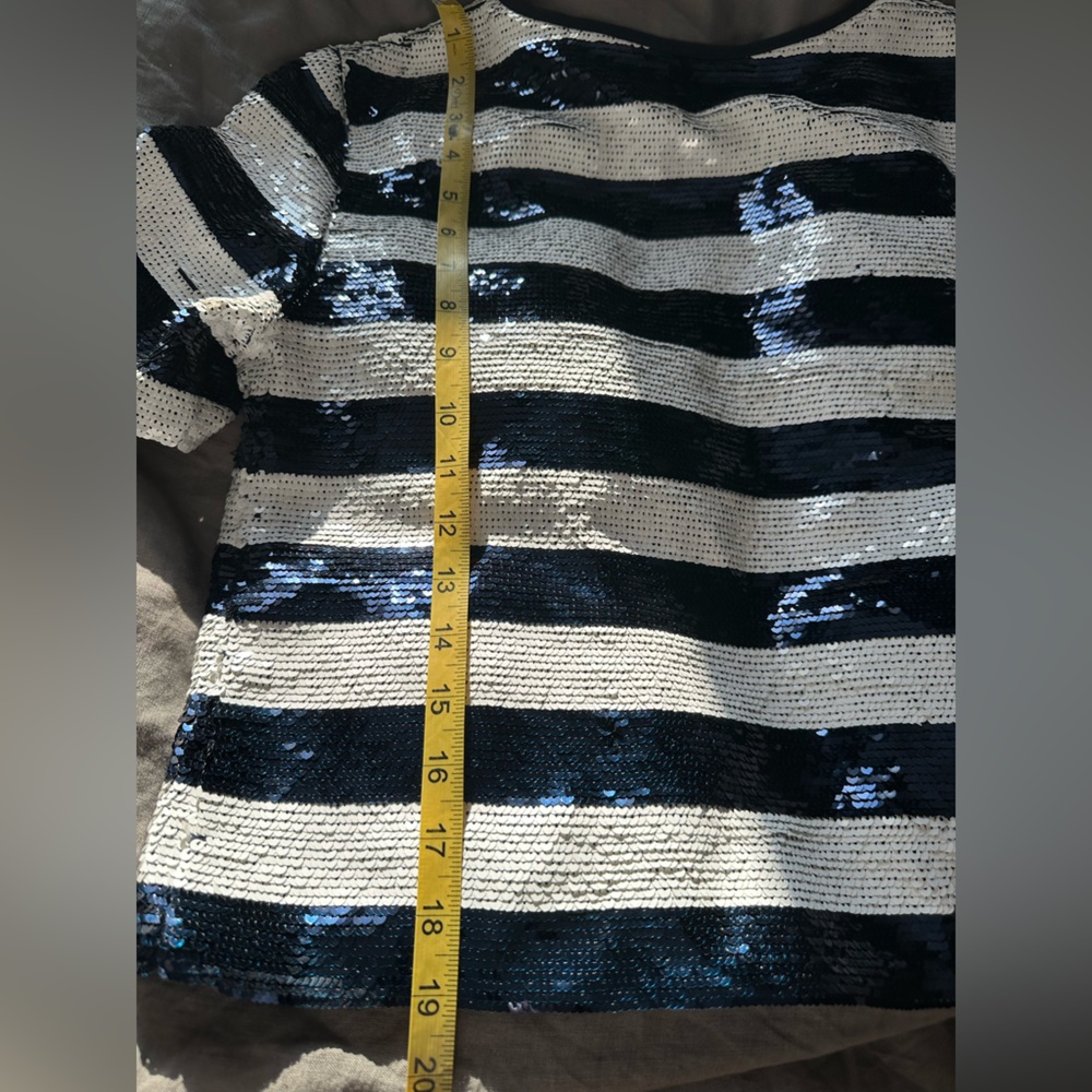 Sandro Paris Sequin Striped Slightly Cropped Full… - image 8